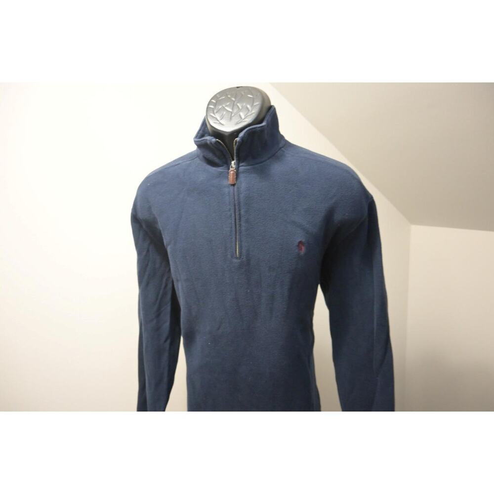Polo Ralph Lauren 1/4 Zip Sweater Dark Blue Long Sleeve Pullover Mens Size Large